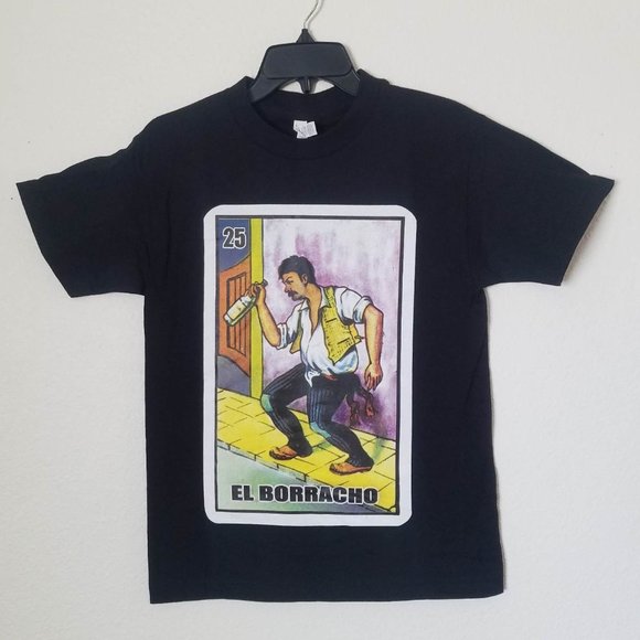 New "El Borracho Loteria Card" Men's Adult T-Shirt. Available From Small-3XL. - Picture 1 of 2